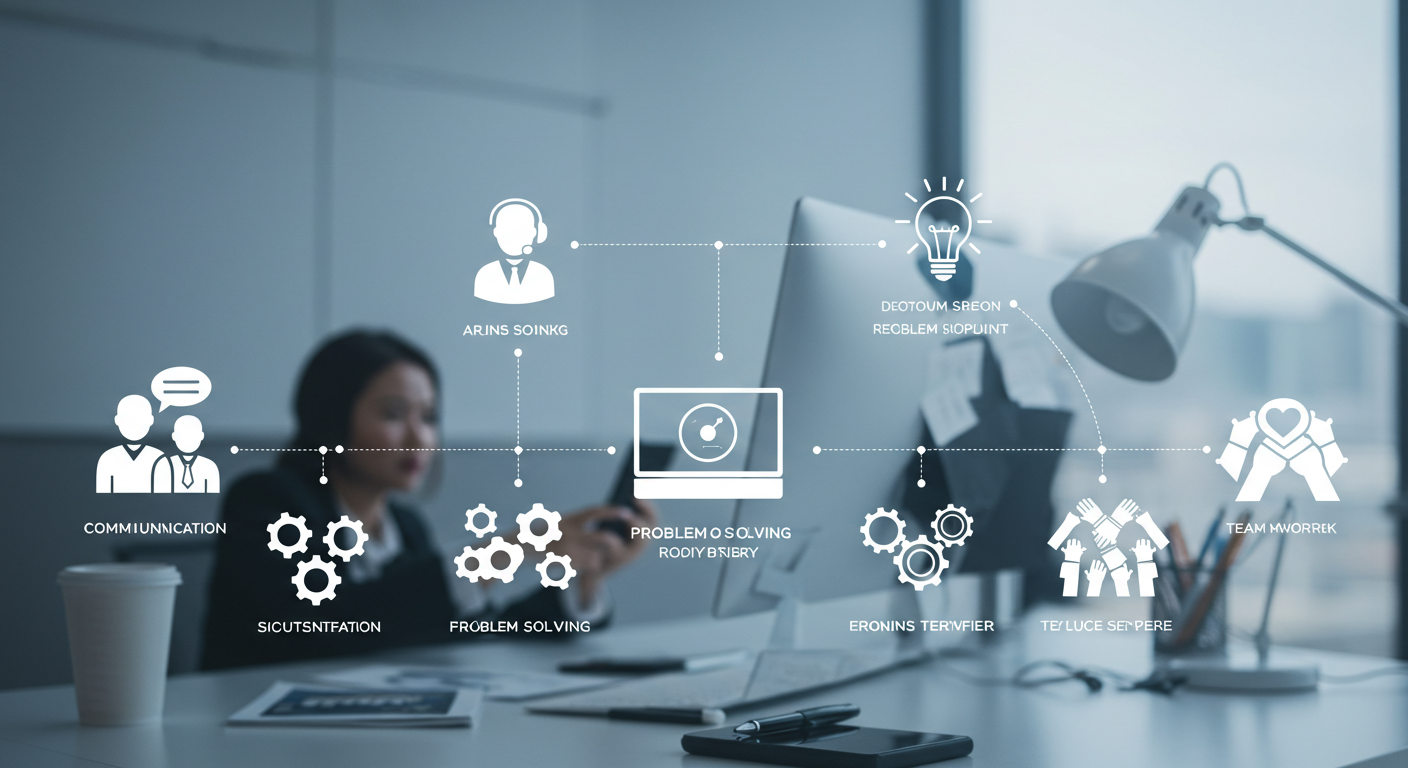 A woman focused on her computer screen displaying various icons while working on a project related to City of Windsor jobs.